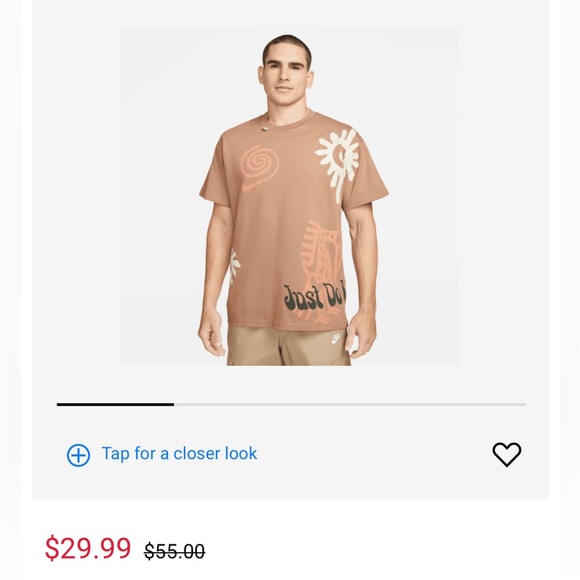 NIKE Men’s Max 90 Vibe T-shirt Brown - Picture 5 of 5